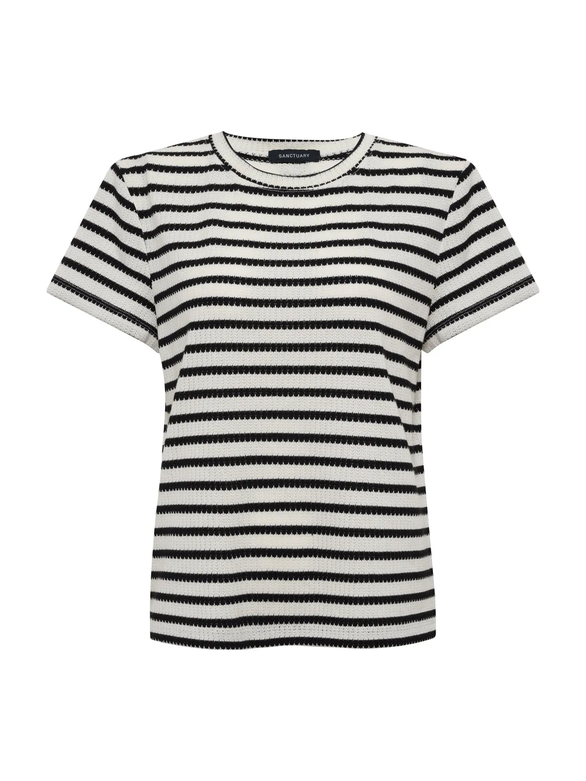 Perfect Textured Tee Macrame Black Stripe