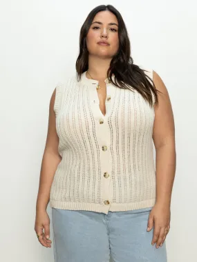 Pointelle Shell Sweater Eco Natural Extended Sizing