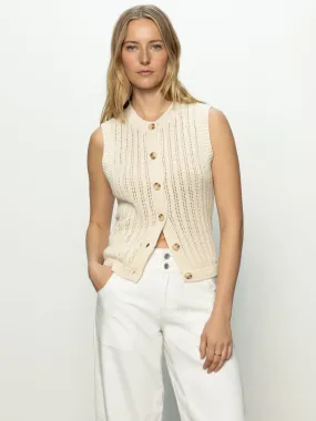 Pointelle Shell Sweater Eco Natural