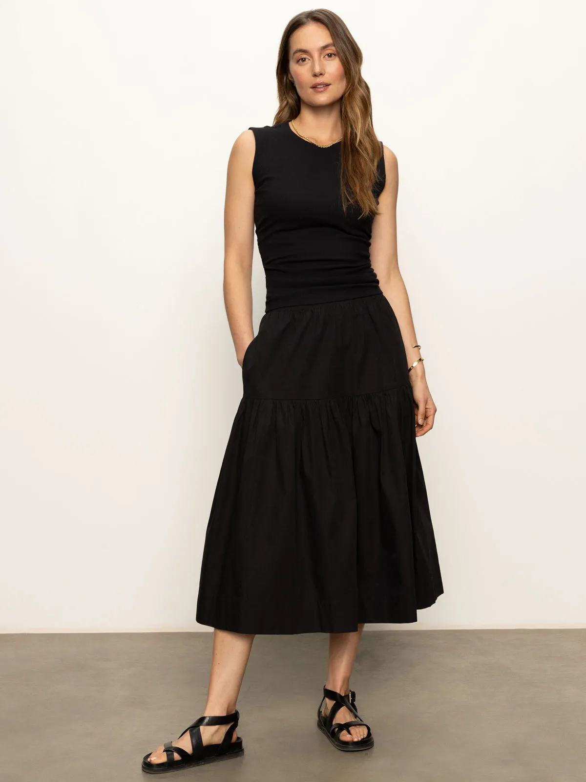 Poplin Prairie Skirt Black