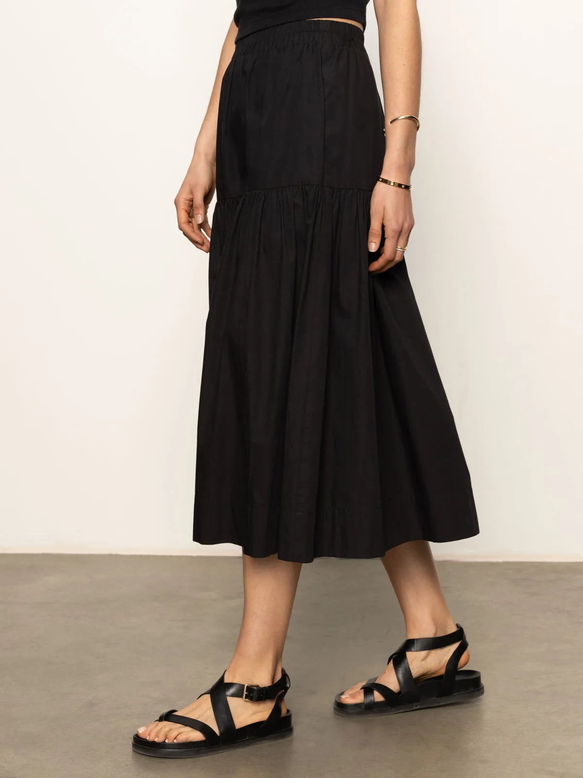 Poplin Prairie Skirt Black