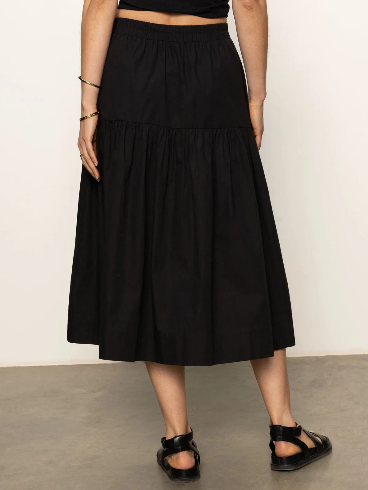 Poplin Prairie Skirt Black