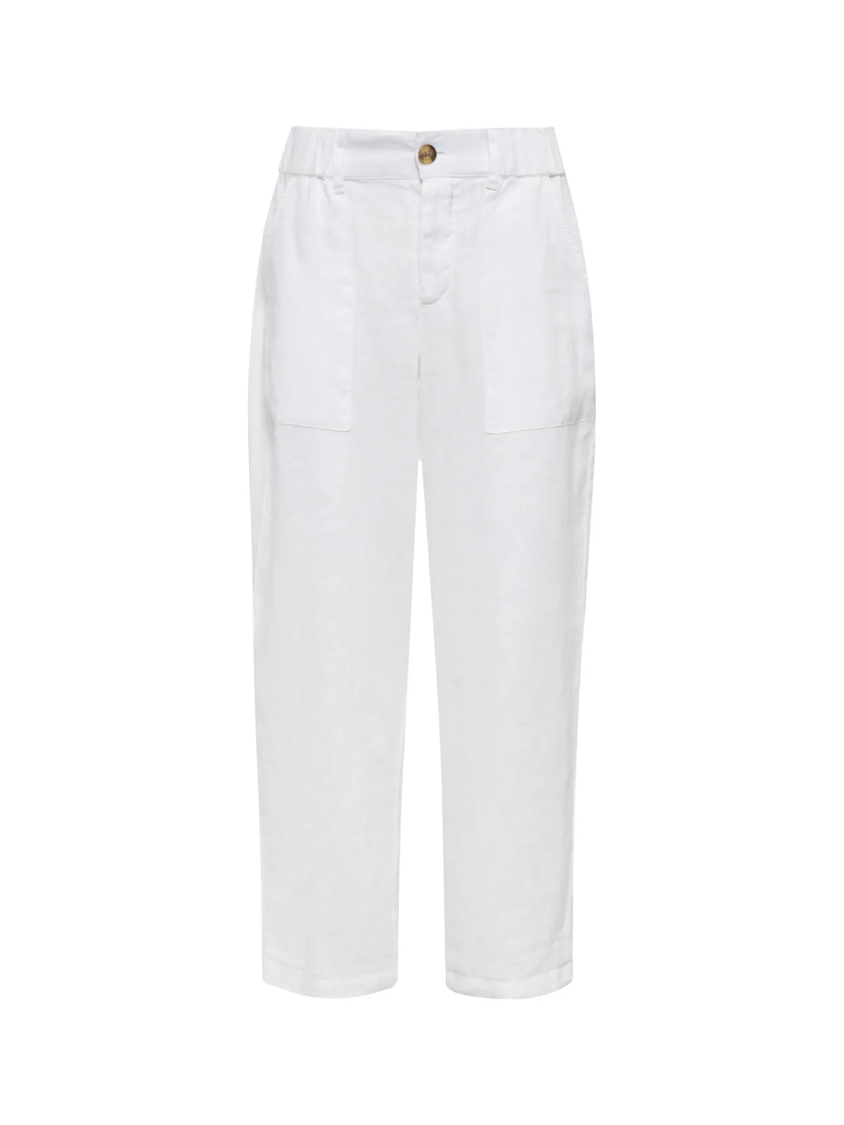 Relaxed Linen Cruiser Semi High Rise Pant Bleached White
