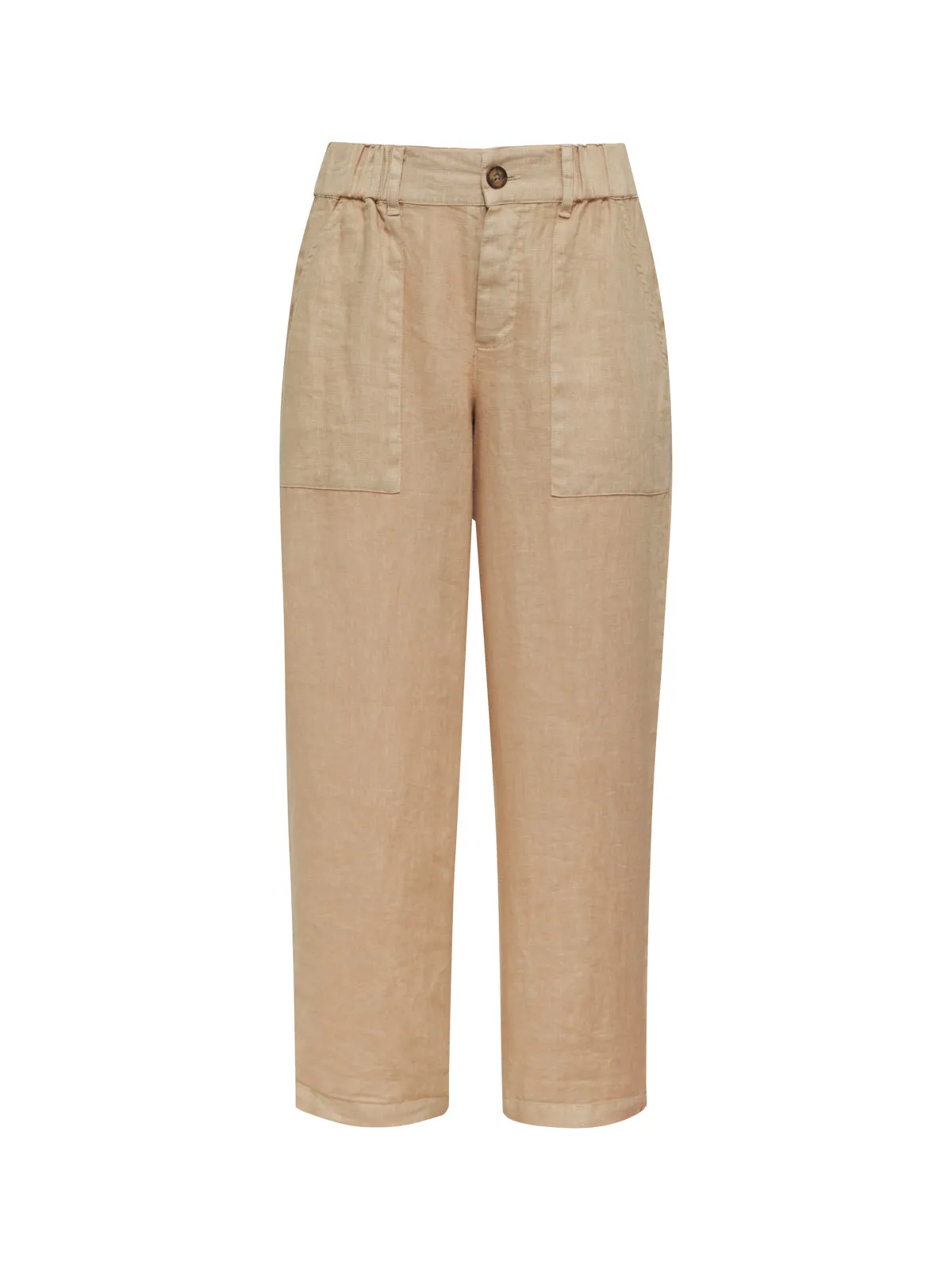 Relaxed Linen Cruiser Semi High Rise Pant Sandstone