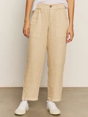 Relaxed Linen Cruiser Semi High Rise Pant Sandstone