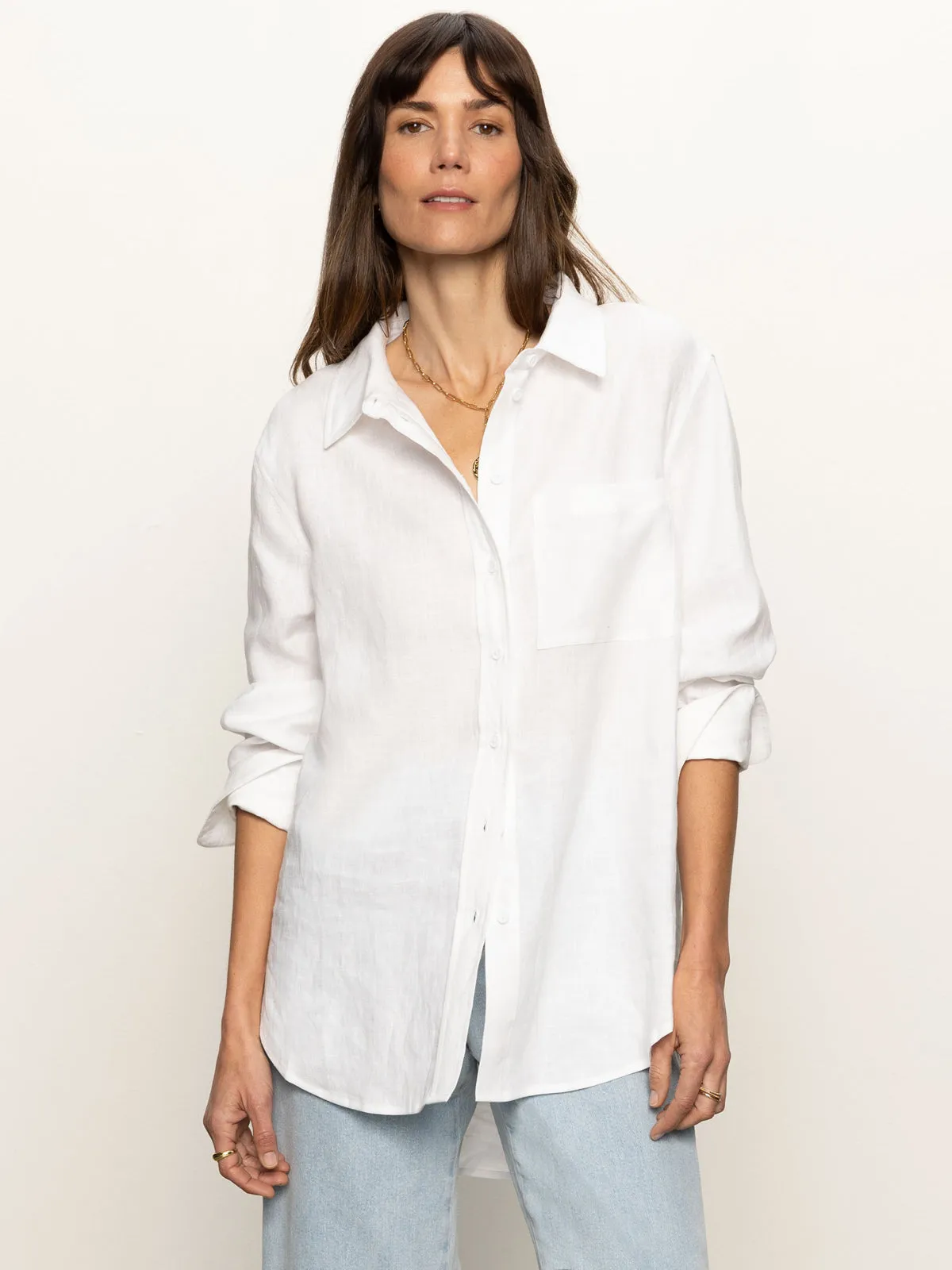 Relaxed Linen Shirt White