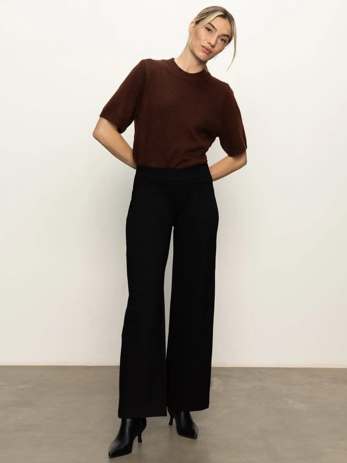 Runway Wide Leg Legging Black