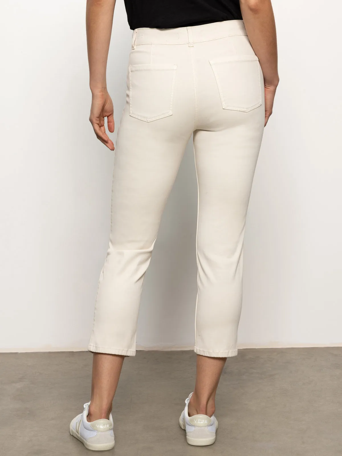 Sculpted Hayden Standard Rise Straight Crop Pants Light Oat