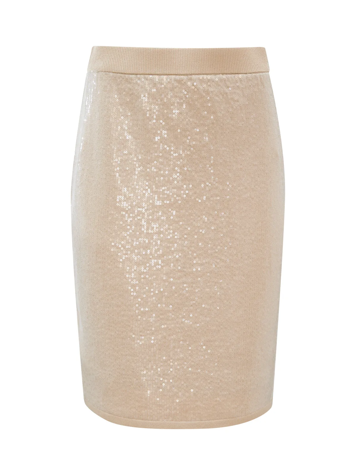 Sequin Pencil Skirt Sandstone