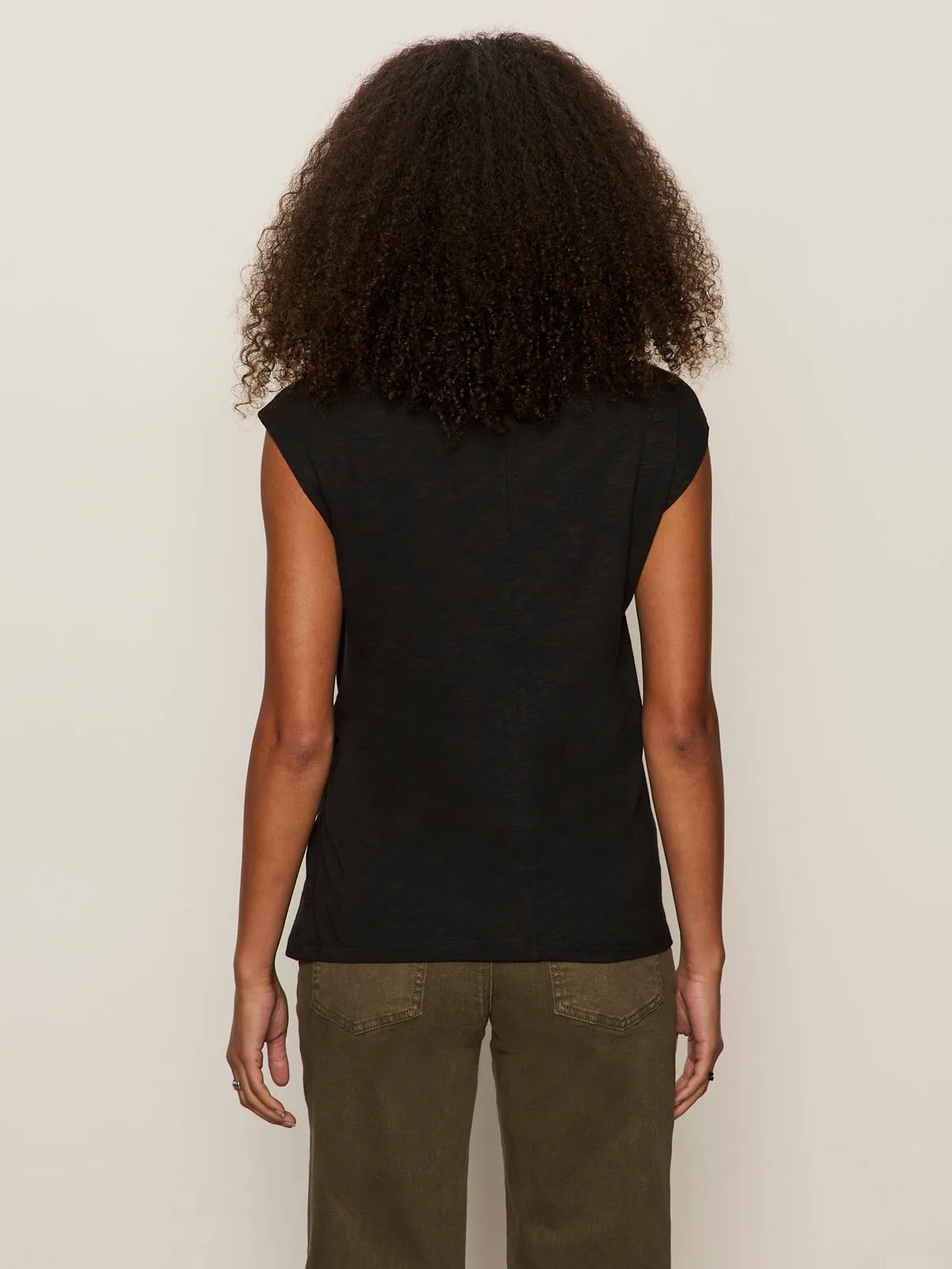 Side Tie Muscle Tee Black
