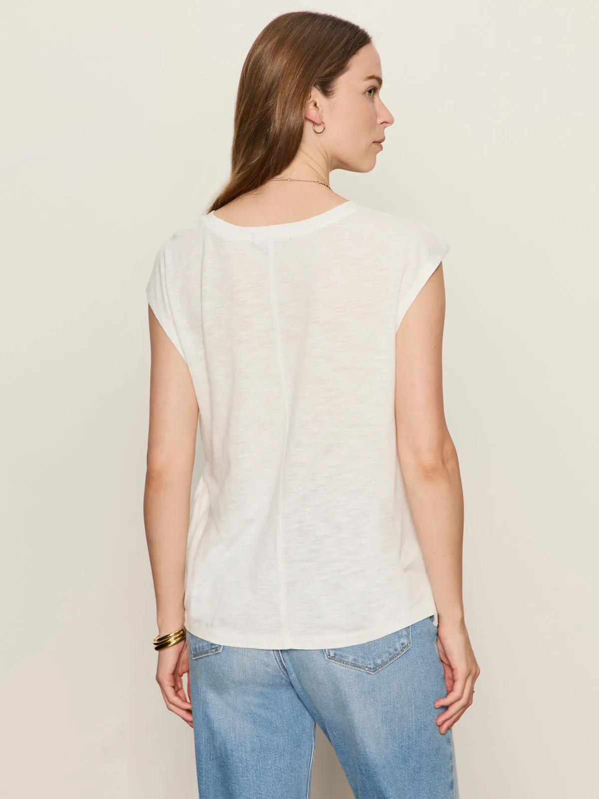Side Tie Muscle Tee White