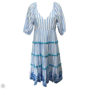 Sidney Midi Dress Designer By Lilly Pulitzer In Blue Flare Gingham Stripe Jacquard, Size: 2