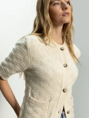 Textured Knitted Jacket Eco Natural