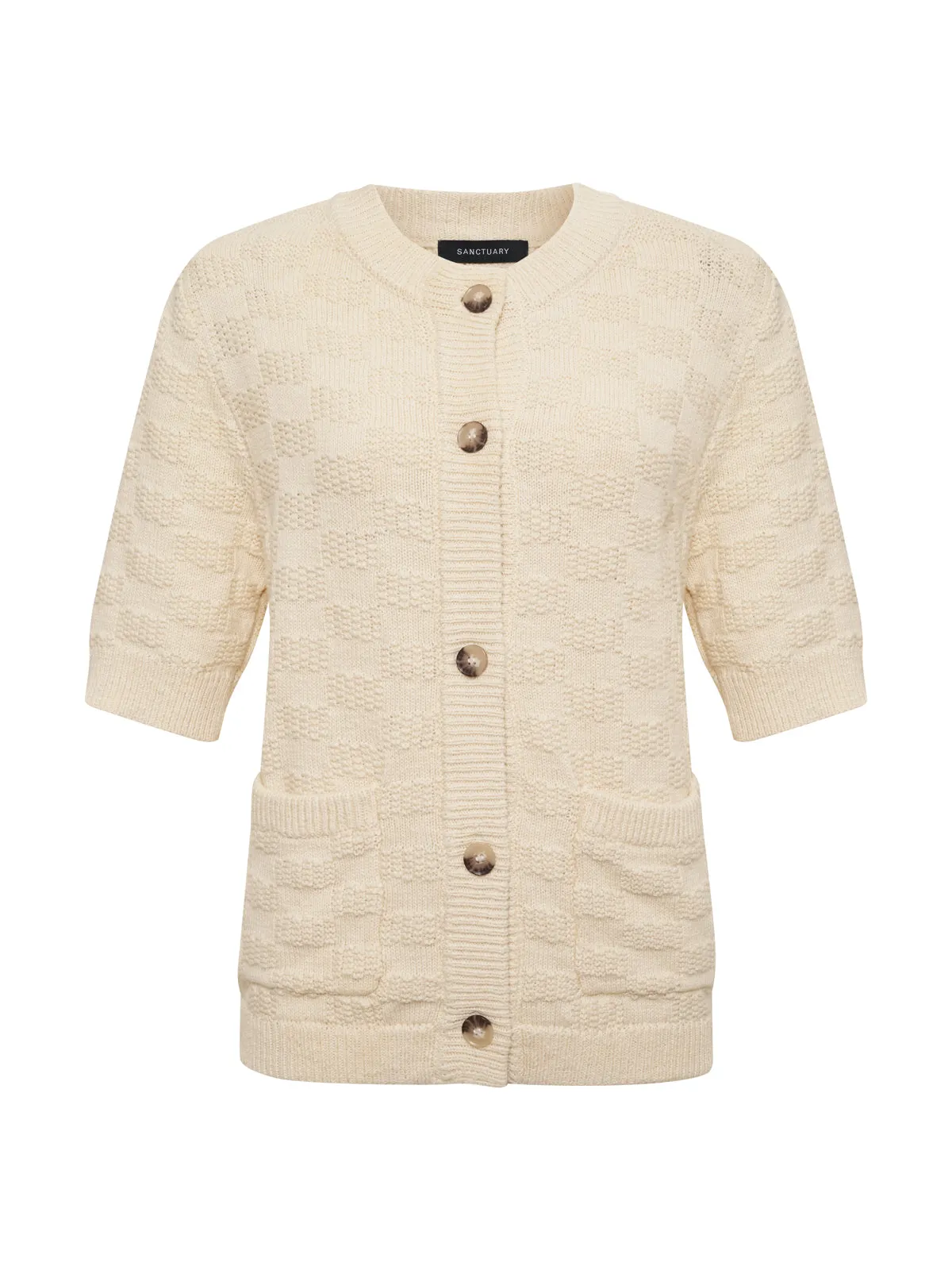 Textured Knitted Jacket Eco Natural