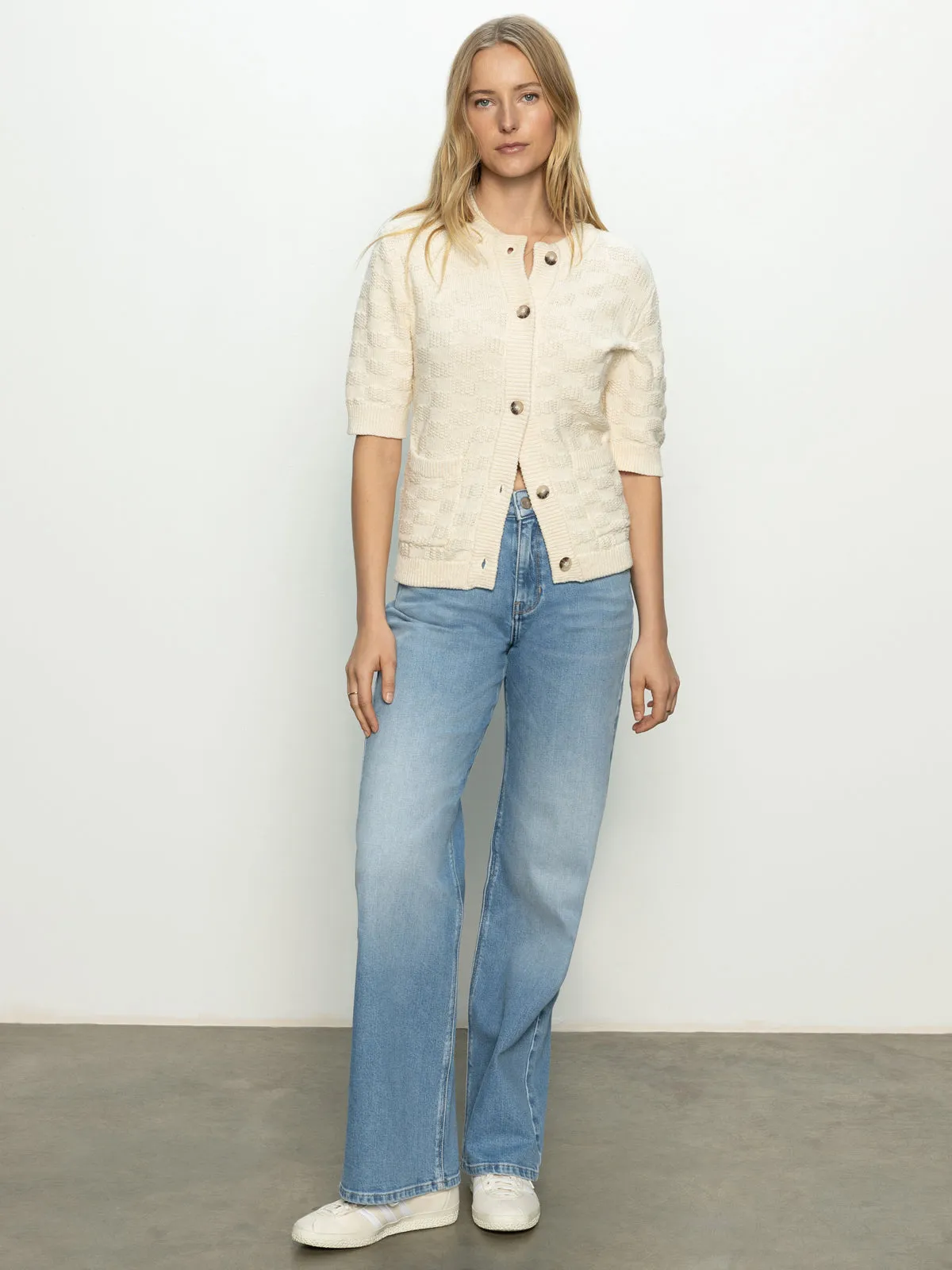 Textured Knitted Jacket Eco Natural