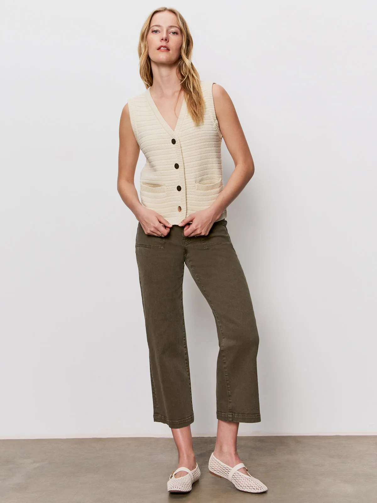 Textured Sweater Vest Macrame