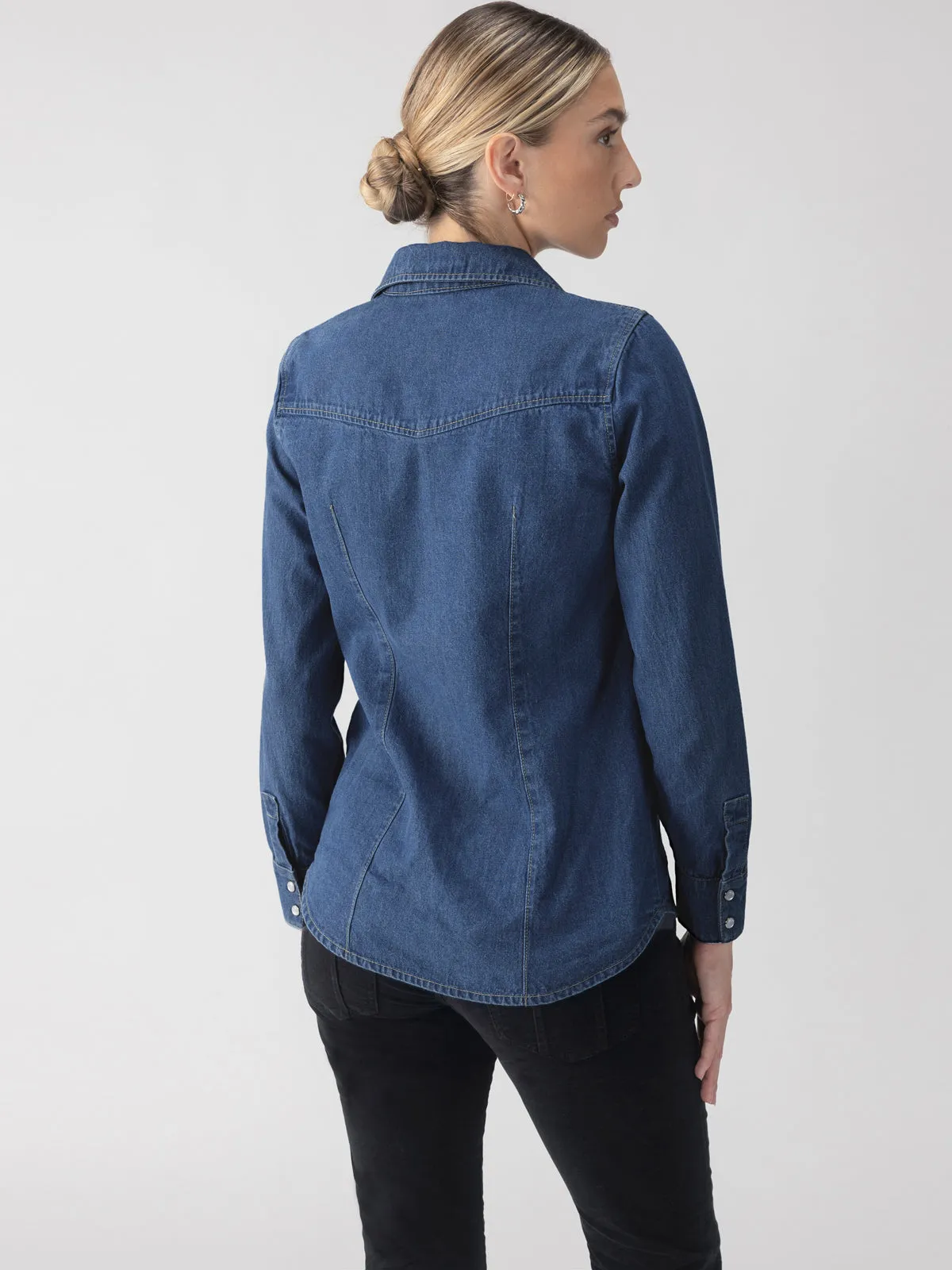 The Denim Western Shirt Blue Slate
