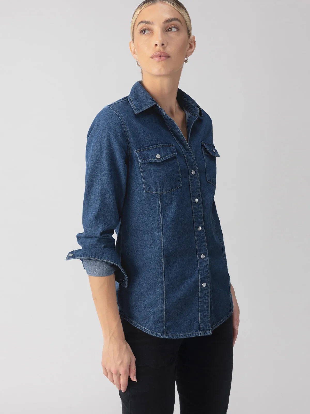 The Denim Western Shirt Blue Slate