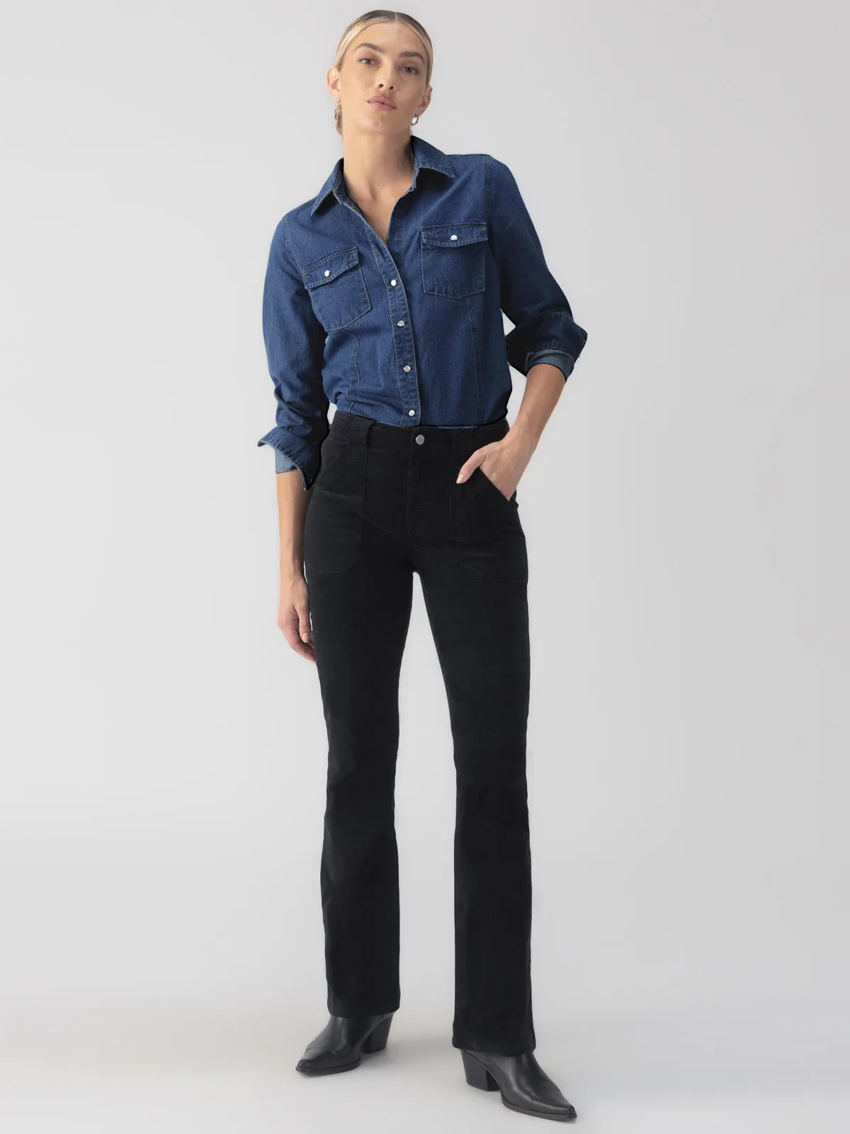 The Denim Western Shirt Blue Slate
