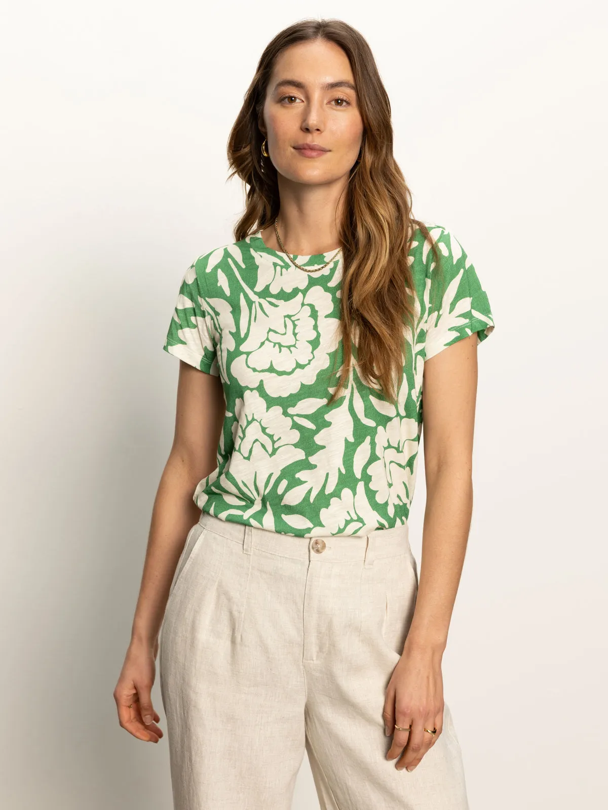 The Perfect Tee Palm Green Floral
