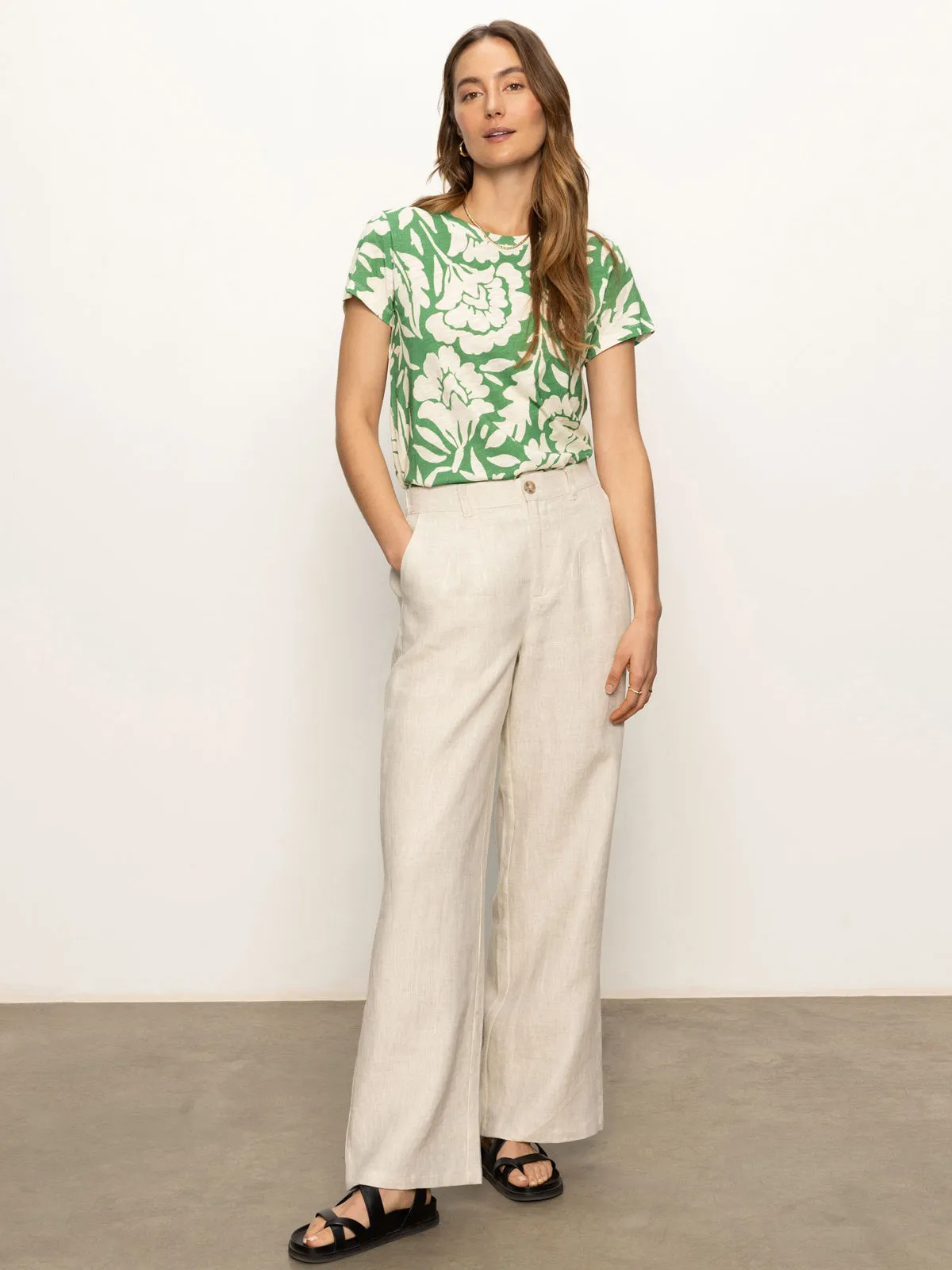 The Perfect Tee Palm Green Floral