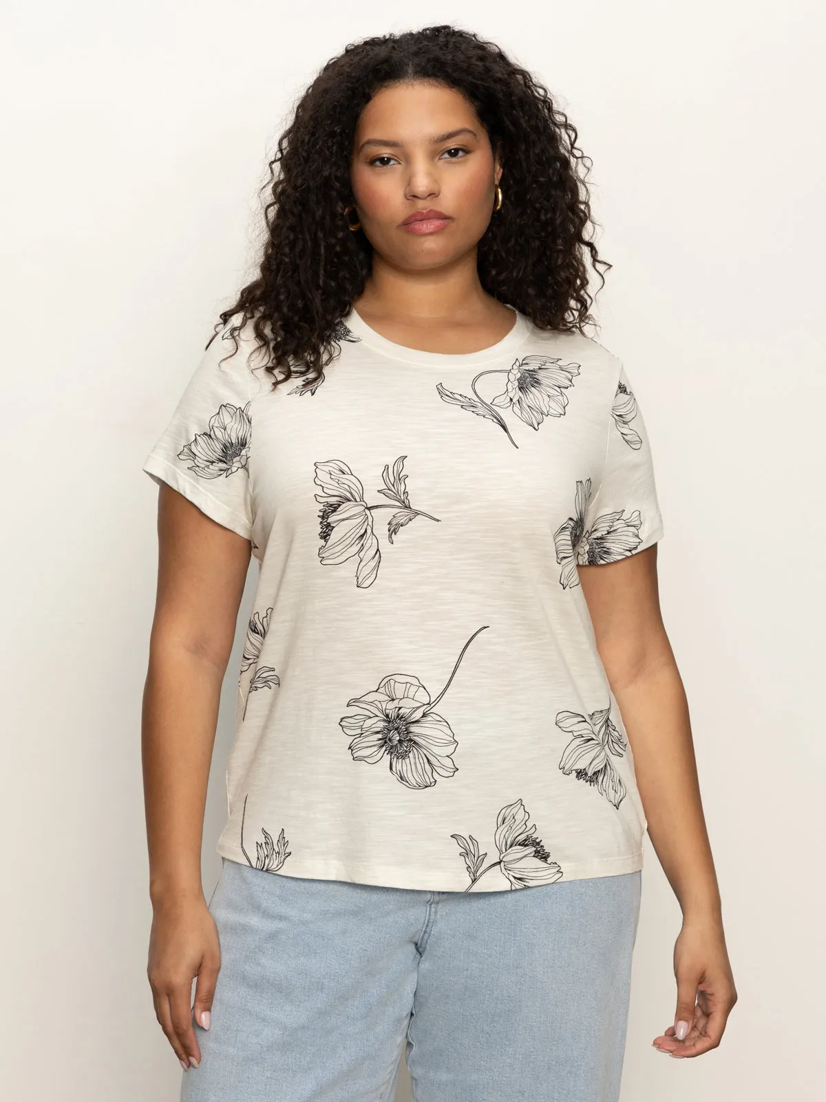 The Perfect Tee Sketched Botanic Extended Sizing