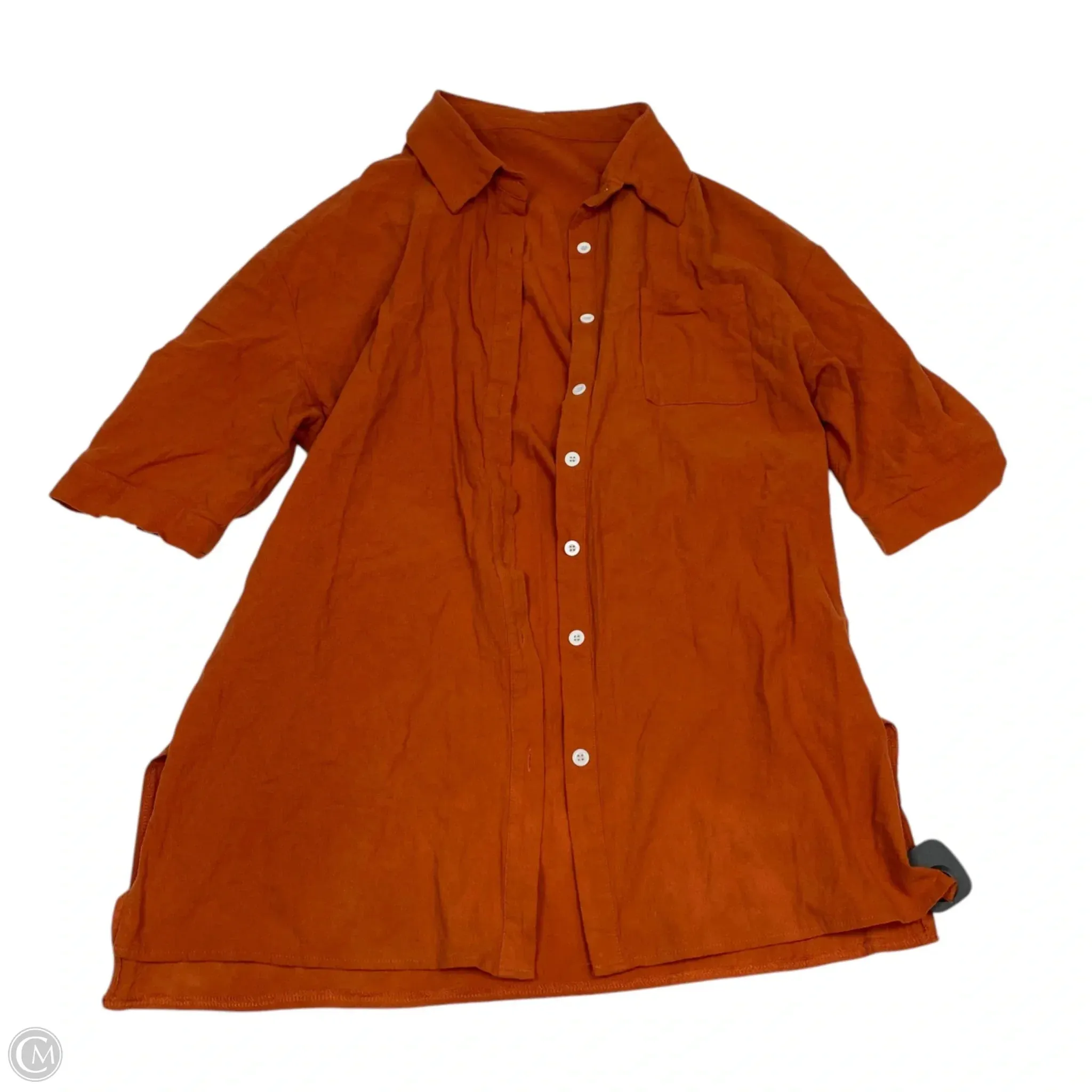 Top Short Sleeve By Shein In Orange, Size: Xl