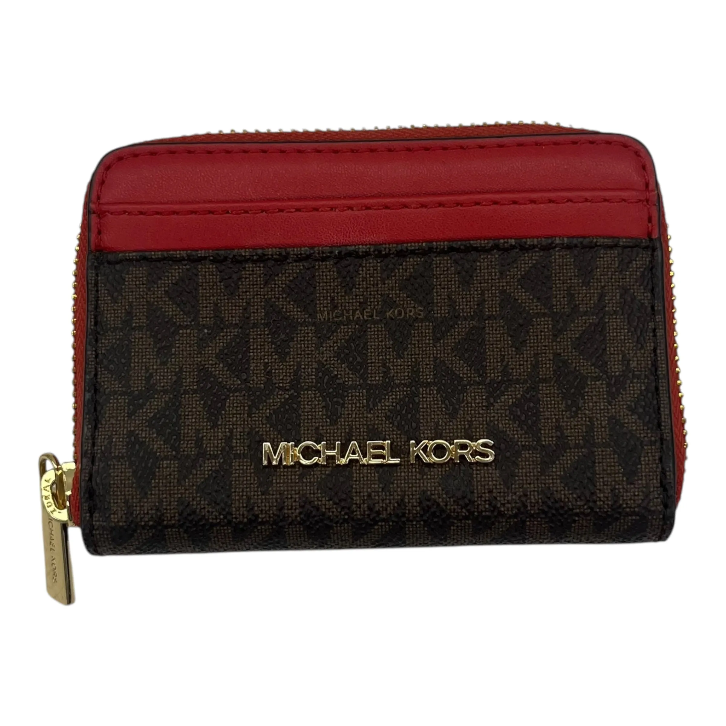 Wallet Designer By Michael Kors In Brown & Red, Size:Small