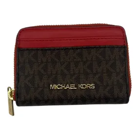 Wallet Designer By Michael Kors In Brown & Red, Size:Small