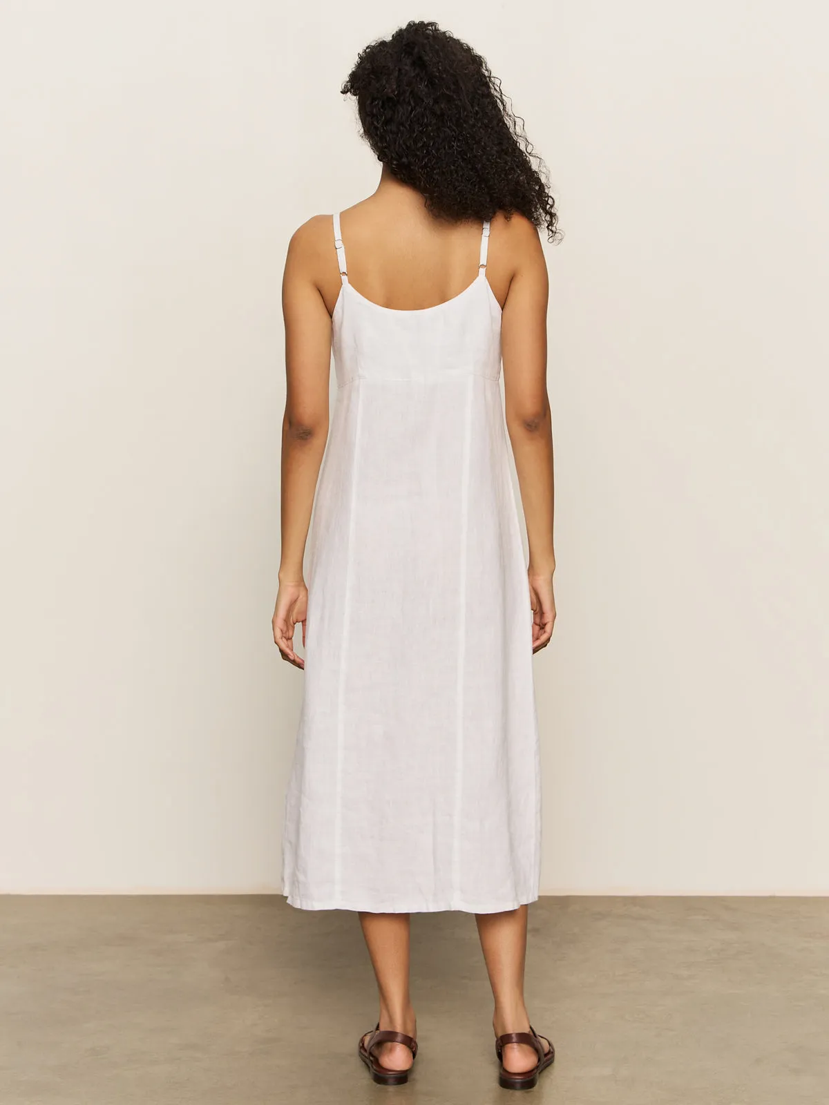 Wilder Linen Dress Bleached White