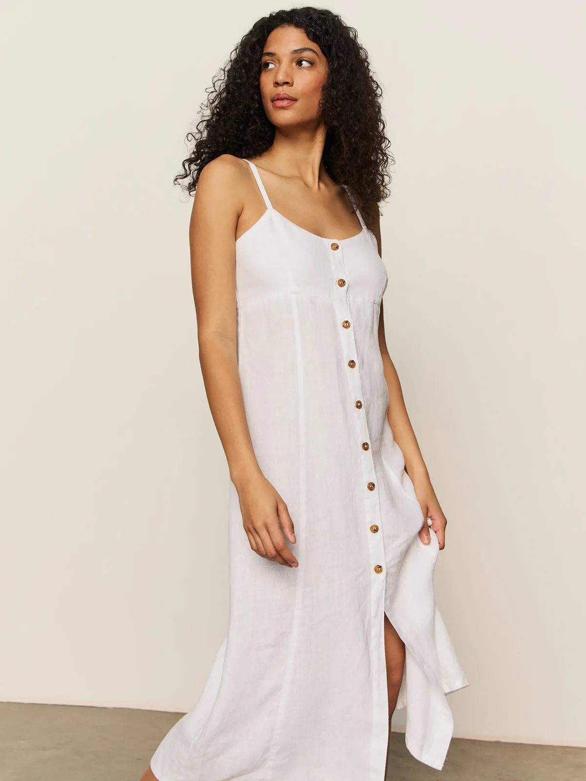 Wilder Linen Dress Bleached White