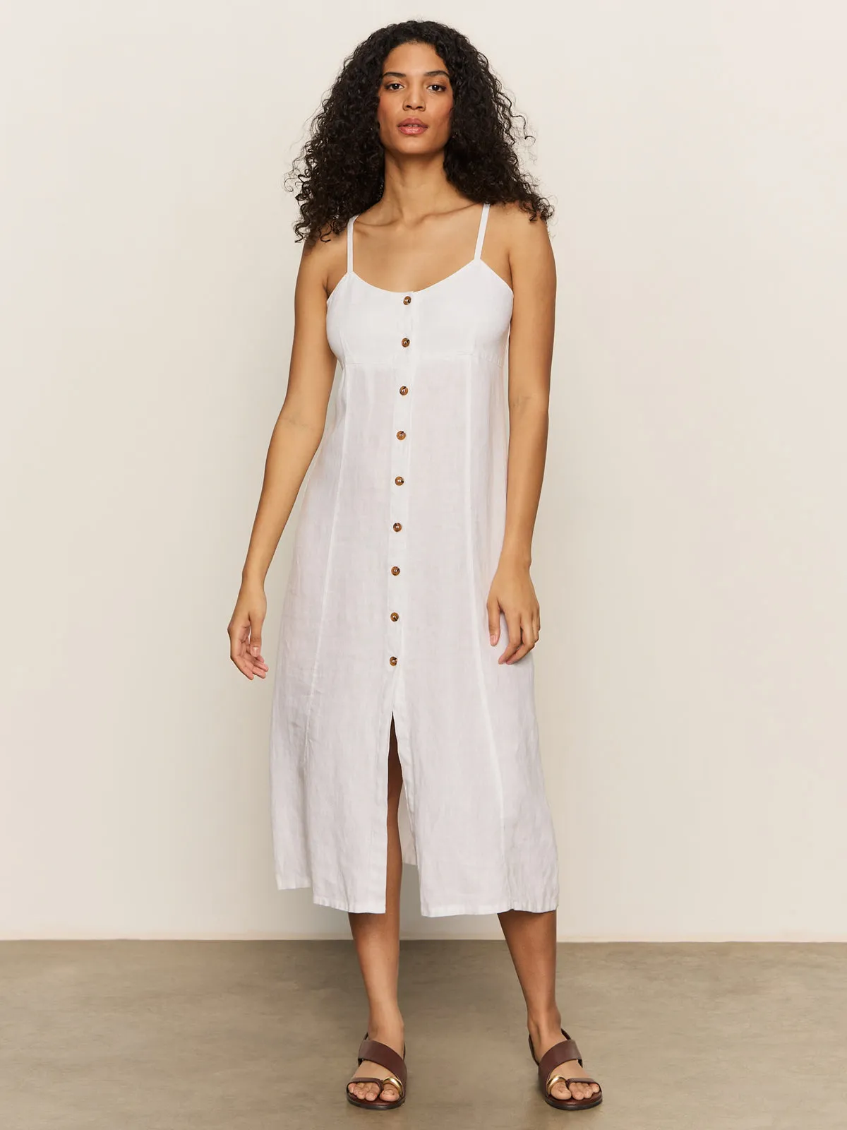 Wilder Linen Dress Bleached White